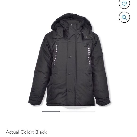 DKNY boys black winter heavyweight parkaSize 8 - Picture 8 of 12
